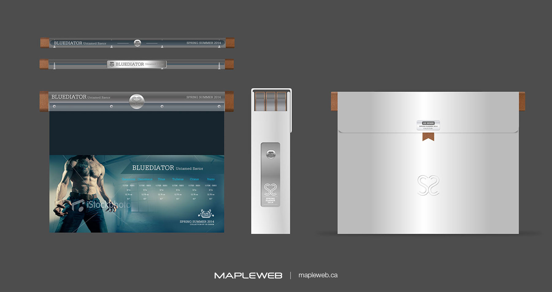 Us Denim White Envelope and Folder Brand design by Mapleweb